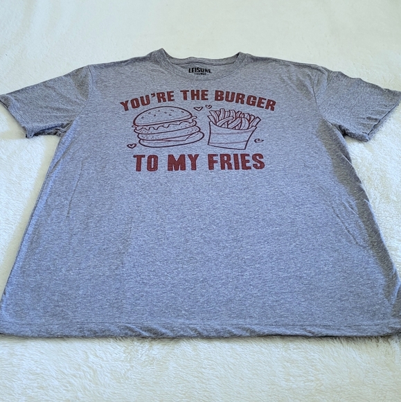 Leisure Lounge "You're The Burger🍔 To My Fries🍟" Graphic Tee👕 - NWOT - Picture 7 of 8